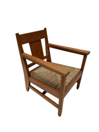 Art Deco Modernist Club Chair with Rush Seat, 1920s